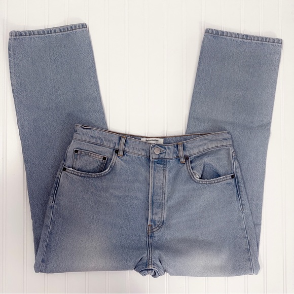 Reformation Cynthia Patch High Rise Straight Jeans In Tahoe NWT - Picture 10 of 14